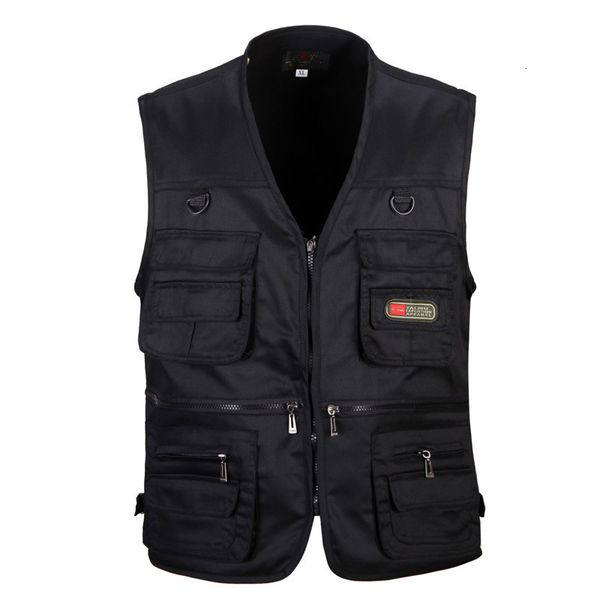 

2021 autumn spring clothes sleeveless jacket jeans vest p larger pocket thin fish plus size xl-4xl n29y, Black;white