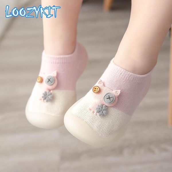

first walkers baby sock shoes for spring autumn cute cat style cotton floor shoe soft botton anti-slip 0-3 years