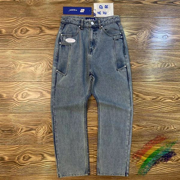 

2021 new plastic ee straight loose adererror jeans men women 1:1 streetwear denim ader error pants trousers tdjz, Blue
