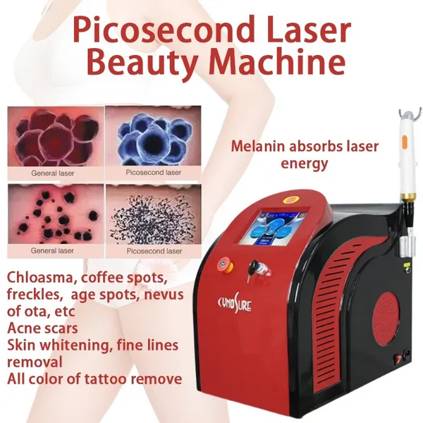 Laser de venda a quente 755 1320 1064 532 nm Máquina de remoção de tatuagem a laser Ferramentas de cuidados com a pele faciais