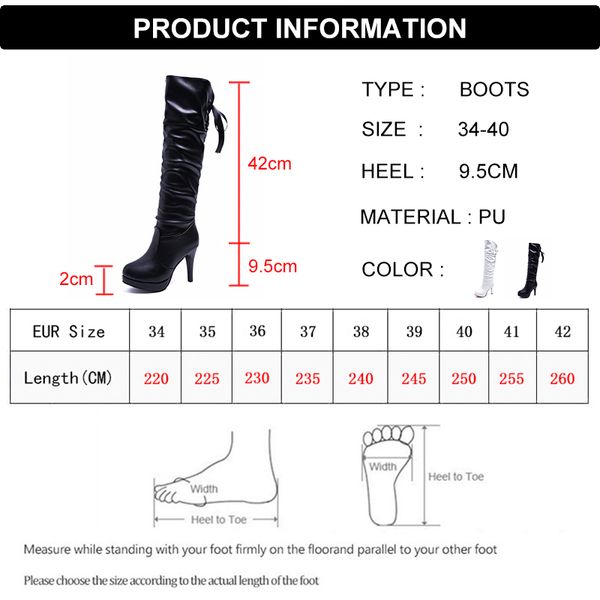 

rimocy women pu leather knee high boots back lace up super high heels platform long boots autumn winter woman shoes black whites