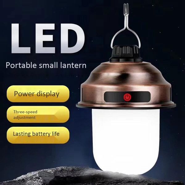 

rechargeable portable lanterns bronze outdoor led camping tent lamp