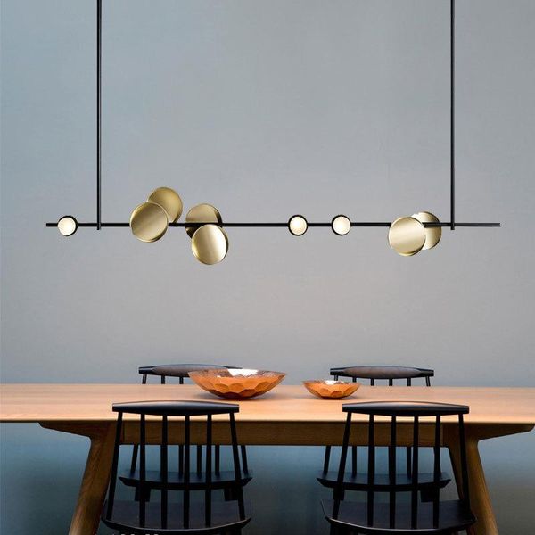 Lustres de restaurante minimalista nórdico lustre iluminação de iluminação de arte decoração de beleza salão de beleza barbeiro lojas de trabalho de mesa frontal