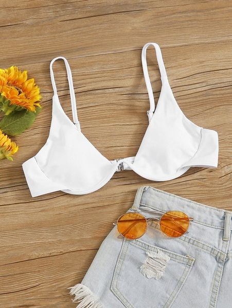

plain underwire bikini 47qd#, White;black