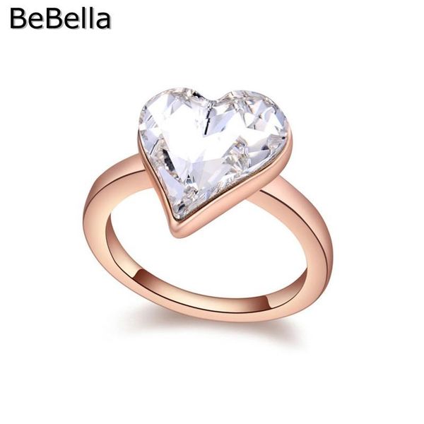 

wedding rings bebella romantic heart crystal finger ring for engagement made with elements 3 colors available jewelry, Slivery;golden