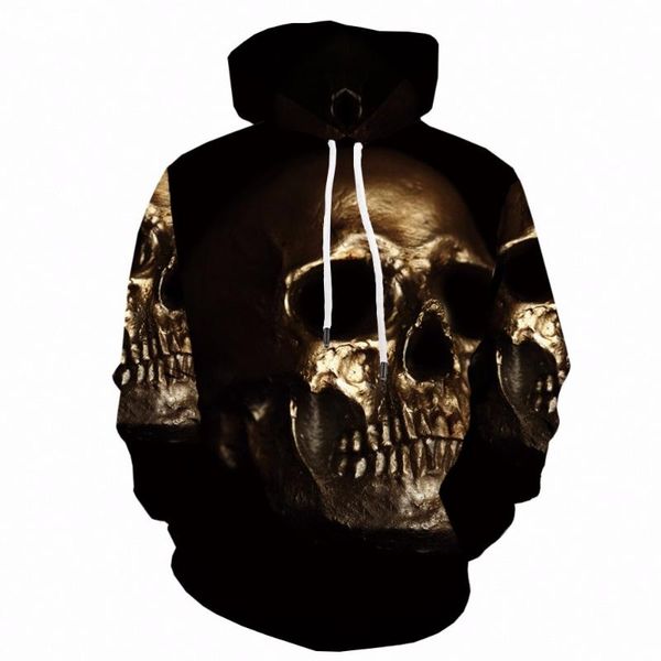 

men's hoodies & sweatshirts 3d fully printed hoodie/sweatshirt harajuku fashion hooded autumn long sleeve streetwear pullover with skul, Black