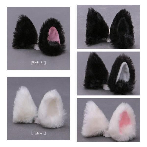 

hair accessories kawaii anime lolita cosplay fancy cat ears clip, clips halloween party headband costume headwear, Slivery;white