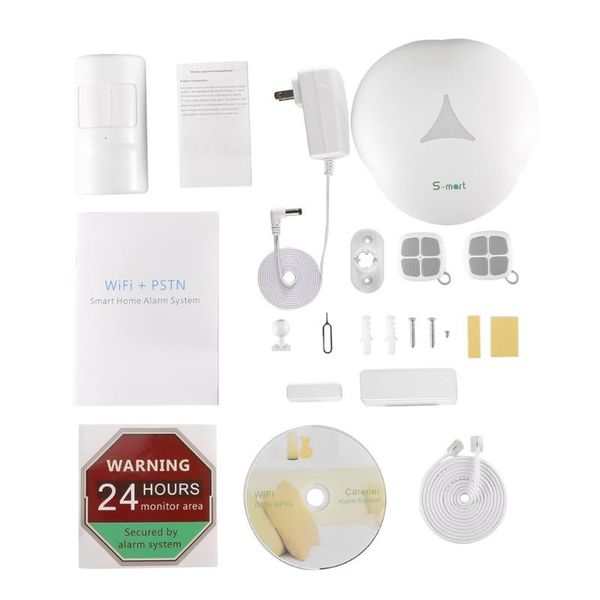 

gs-s3wifi+pstn home alarm system us plug with voice smart zone function delay alarm delay timed disarm function