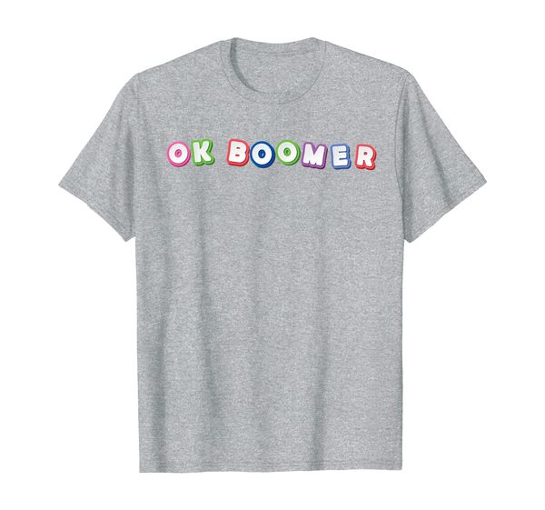 

ok boomer colorful fridge magnet design t-shirt, White;black