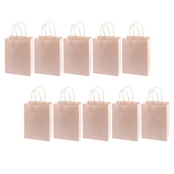 

gift wrap 10pcs kraft paper packaging bags simple shopping handbags