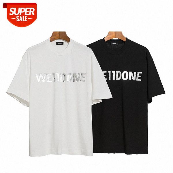 

silver letters round neck pullover short sleeves #yd6x, White;black
