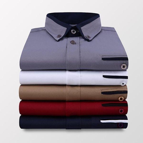 

men's casual shirts summer classic style solid color short sleeve shirt fashion business white pink slim male brand clothes, White;black