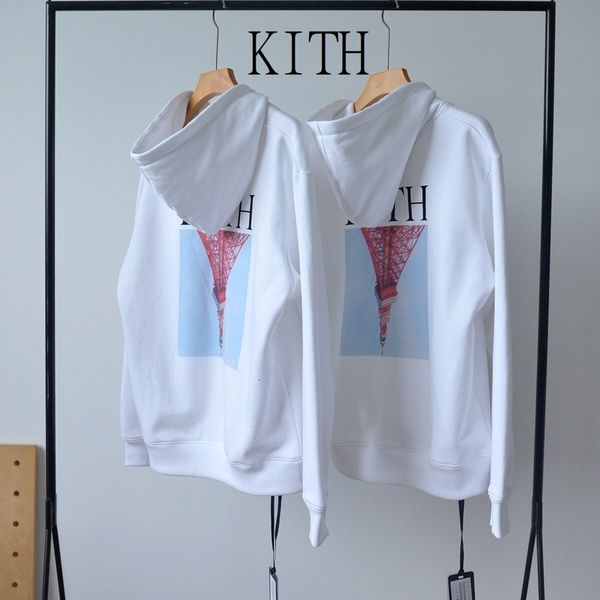 

men's casual shirts kith tokyo tower hoodie men clothing women embroidered harajuku sweatshirts japan kith hoodies 4fbi, White;black