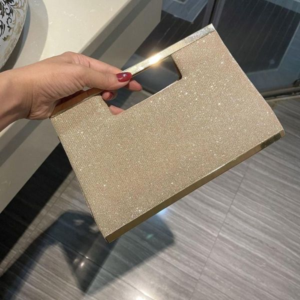 

evening bags diamond clutch bag for women wedding golden purse chain shoulder small party handbag with metal handle
