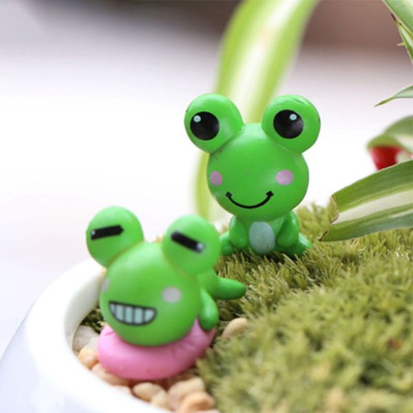 Miniatur-süßer Frosch mit großen Augen, DIY-Material, Puppenzubehör, Bonsai-Handwerk, Moos, Terrarium, Mikrolandschaft, Feengarten, Desktop DH8405