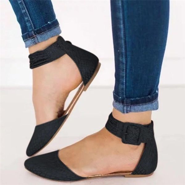 

women's sandals suede summer fashion buckle with ankle strap solid color plus size small fresh fashion black comfortable shoes