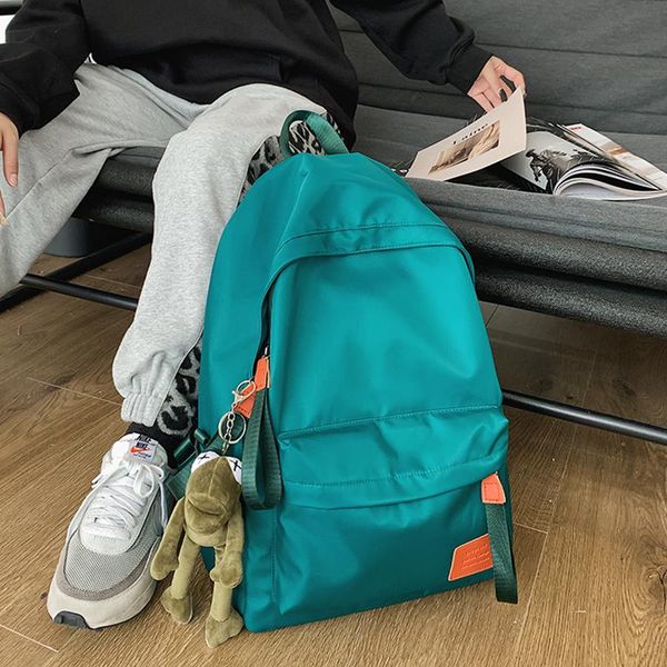 

backpack solid color female college schoolbag women travel shoulder bag waterproof nylon school bags for teenage girls