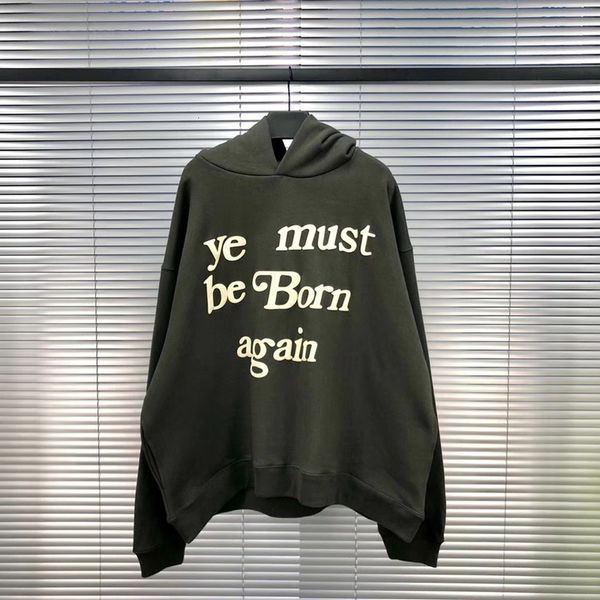 

2021 new hoodies men women cpfm sweatshirts ye must be born again print kanye west hoodie pullovers 1726, Black