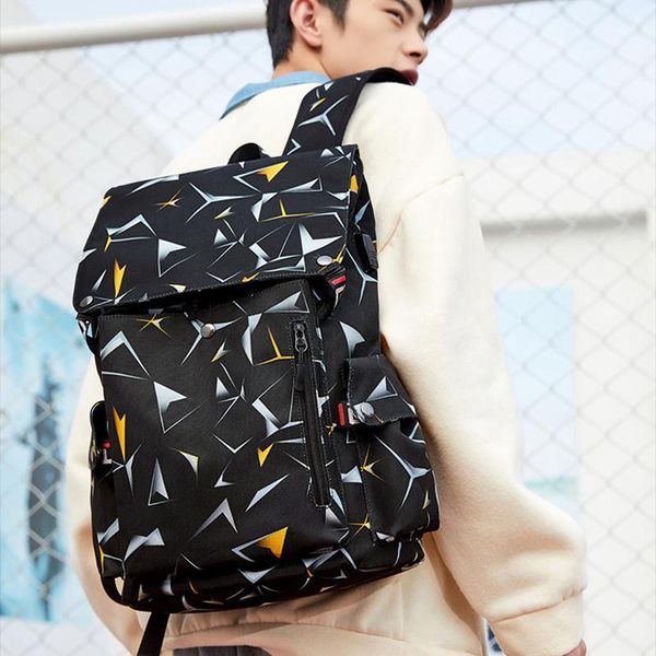 

2021 male high school student schoolbag cross-border printing waterproof computer travel backpack