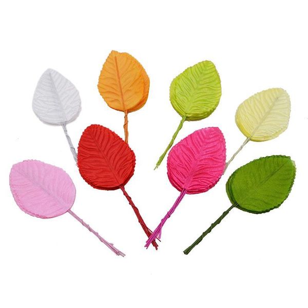 

40pcs nylon plastic leaf green leaves artificial flower for wedding decoration diy wreath gift craft fak jllskw