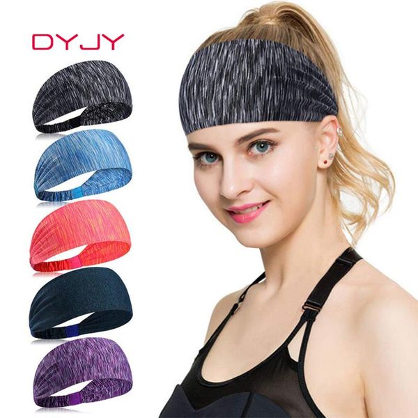 

dyjy elastic head band sweatband sports gym headband women men breathable absorbent basketball fitness yoga volleyball hair band, Yellow;black