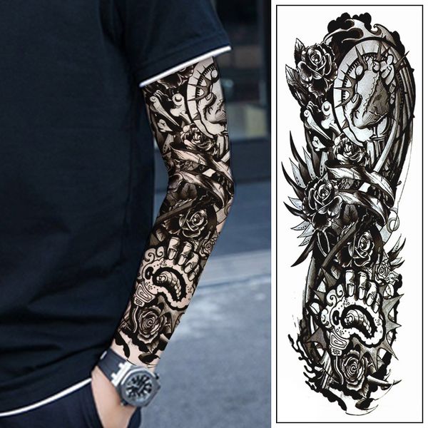 

flower arm tattoo paste mechanical totem flower waterproof and lasting male female full anti real tattoo sticker