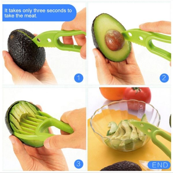 Avokado dilimer çok fonksiyonlu meyve kesici aletler bıçak plastik soyucu ayırıcı shea corer tereyağı gadgets mutfak sebze aracı mini 3