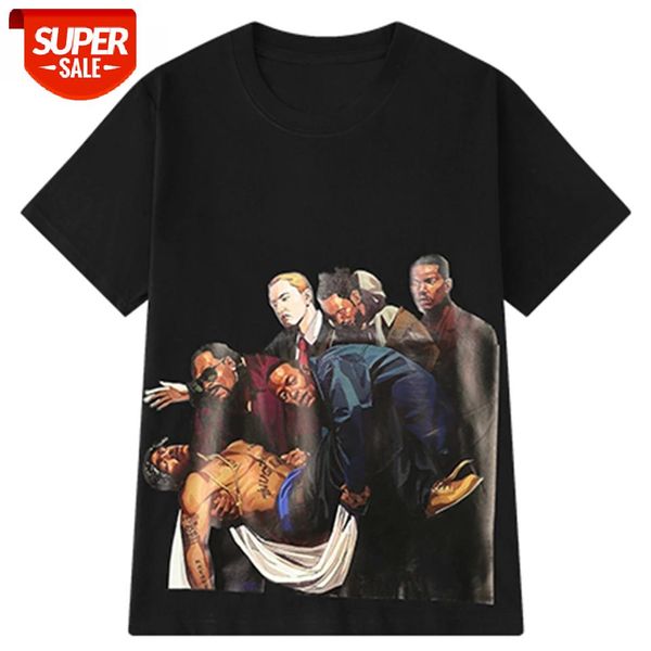 

hip hop gang print casual t shirt men oversized 2020 summer tees casual cotton short sleeve loose tshirt streetwear #ms2v, White;black