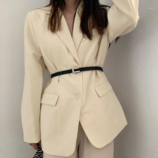 

women's suits & blazers 2021 spring autumn temperament chic women casual fashionable blazer for ladies vintage loose pocket jacket, White;black