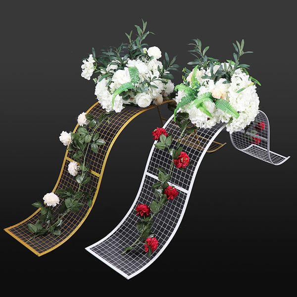 

metal wave flower row frame frame for diy flower wall wedding party table decoration 15 v2