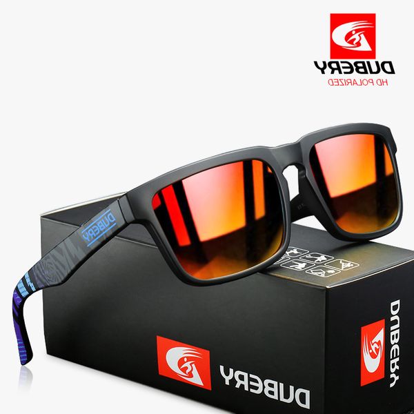 

dubery sports style polarized sunglasses men very cool color square eyeglasses frame sun glasses male 100% tac lens uv gogglesglasses wholes, White;black