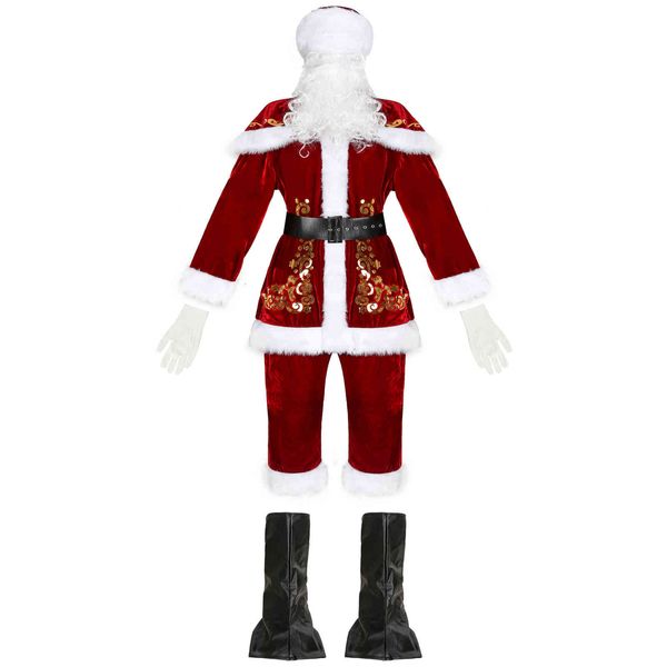 

m-xxxl xibeimeng large men's santa suit costume, Black;red