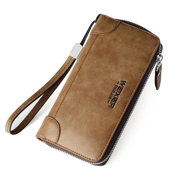 

wallets 5.5 inch business men's solid pu leather long portable cash purses casual standard male clutch bag w95, Red;black