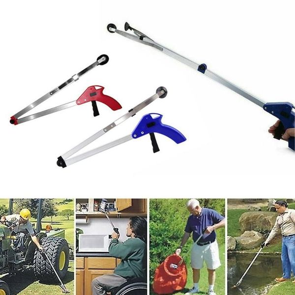 

1pcs household garbage picker folding trash grabber tools pick cleaning waste leaves alloy thickening aluminum for garden u f6q9