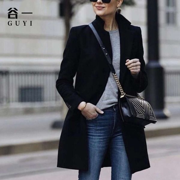 

autumn and winter women's fashion solid color warm coat, Black;brown
