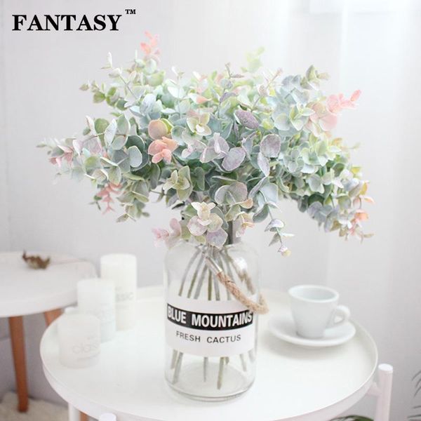 

decorative flowers & wreaths 40cm artificial eucalyptus leaves fake flower branch plastic green plant foliage floral material wedding home t