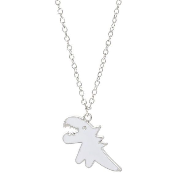 

chokers 2021 ins hip hop necklace men and women cute cartoon animal dinosaur pendant simple fashion jewelry lovers, Golden;silver