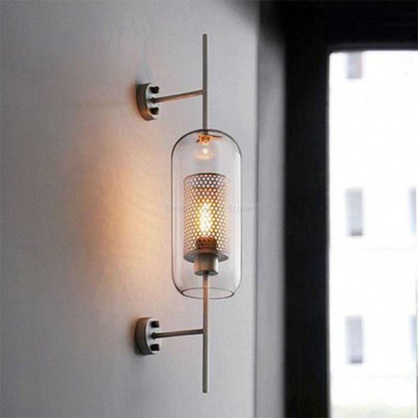 

wall lamp nordic modern iron glass lamps for bedroom bedsides study lights loft retro decoration led mirror light fixtures
