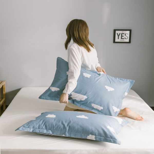 

net selling cotton twill semi active printing pillow case pure single bedding