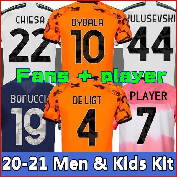 

2020 soccer jersey ronaldo dybala morata chiesa mckennie football shirt 20 21 men + kids kit fourth 4th human race boys sets, Black;yellow