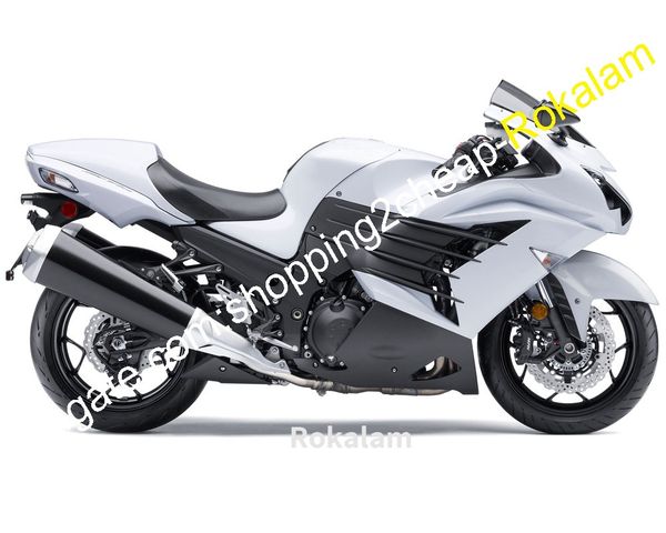 ZX-14R Customized Shell para Kawasaki Ninja ZX14R ZZR1400 2012 2013 2015 Kit de Feira Branco Black Abs (moldagem por injeção)