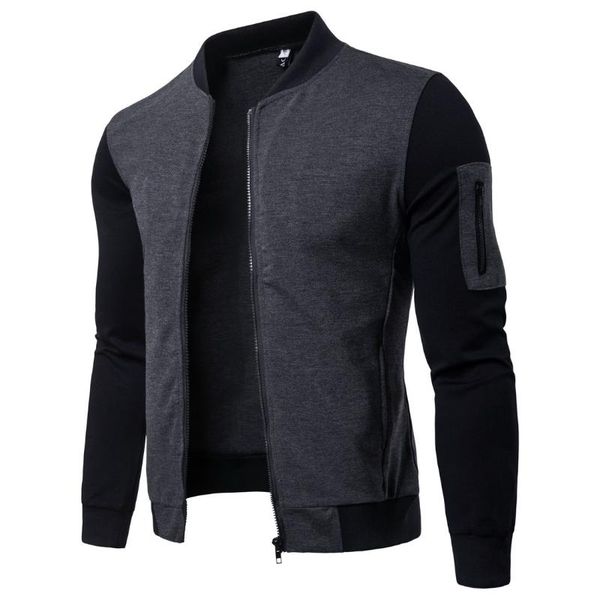 

men's jackets autumn british stand collar jacket streetwear, Black;brown