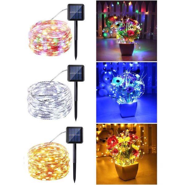

solar lamps outdoor 10m 100 led lamp string fairy light 2 modes flash garland waterproof for christmas garden street patio decoration