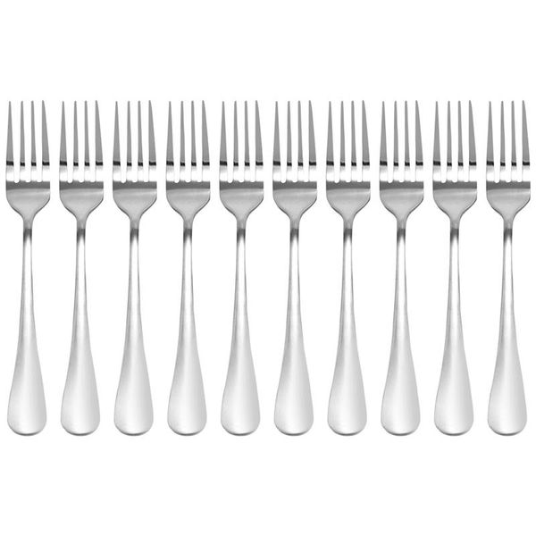 

forks ad55 10 pcs fork table stainless steel steak cutlery dinner table, fruit salad, steak-18.5cm total length