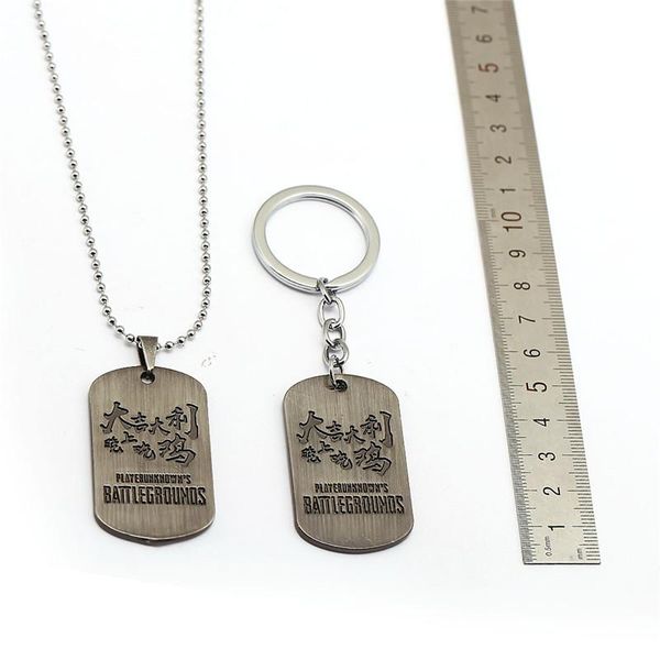 

keychains playerunknown's battlegrounds keychain metal pubg dog tag beads pendant key chain ring men gift jewelry accessories chaveiro, Silver