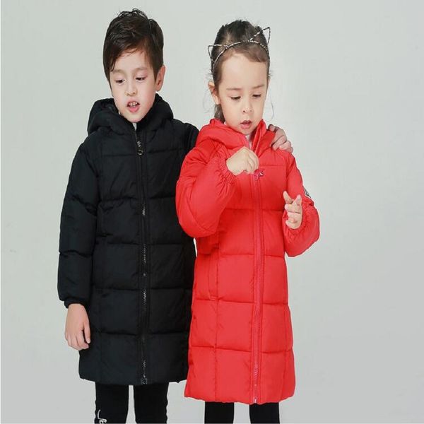 

winter 2-8y boys girs down jacket for children coat kids clothes thicken warm hooded long jacket for girls boys down jackets, Blue;gray
