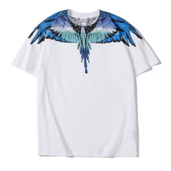 

tees tee t-shirt shirt t-shirts tide brand 20ss summer mb blue gray wings men and women lovers loose short sleeve t-shirt cotton, White;black