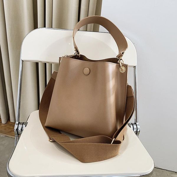 

shoulder bags pu one messenger bag with simple texture portable bucket