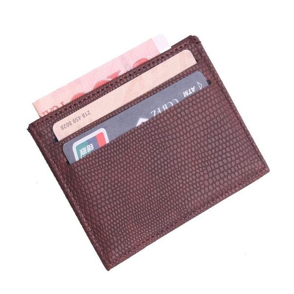 

trassory lichee pattern women's and men's slim leather business card holder cover with 4 card slots and 1 mon qylvga