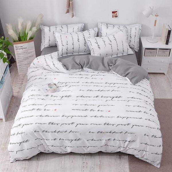 

bedding sets fashion home set reactive printed bed comfortable quilt cover sheet pillowcase bedclothes duvet 3/4pcs